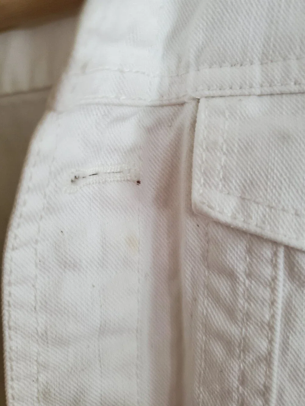 Talbots Petites Classic Jean Jacket - Solid White Size Small Petite - Picture 9 of 12